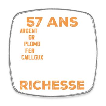 57 Jahre alt lustiges Geburtstagsgeschenk 57 Jahre altes Geschenk - Viereckiger Kühlschrankmagnet - Weiß - Vorne