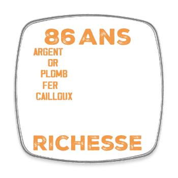 86 Jahre alt lustiges Geburtstagsgeschenk 86 Jahre altes Geschenk - Viereckiger Kühlschrankmagnet - Weiß - Vorne
