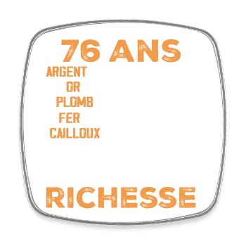 76 Jahre alt lustiges Geburtstagsgeschenk 76 Jahre altes Geschenk - Viereckiger Kühlschrankmagnet - Weiß - Vorne