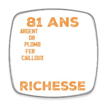 81 Ans Cadeau D'anniversaire Drôle Cadeau 81 ans - Magnet carré - blanc - Devant