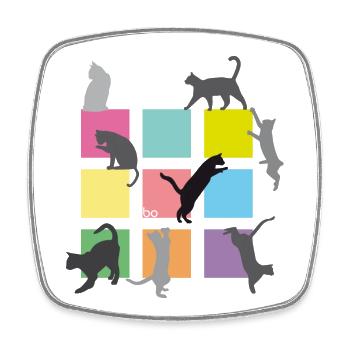 Cat Home2 - Bo-Grafik - Viereckiger Kühlschrankmagnet - Weiß - Vorne