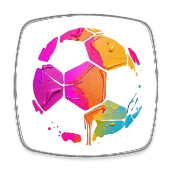 BUNT FUßBALLER FARBIG FUßBALL - Viereckiger Kühlschrankmagnet - Weiß - Vorne