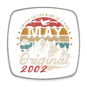 Mai 2002 Cadeau D'anniversaire Mai 2002 Original - Magnet carré - blanc - Devant