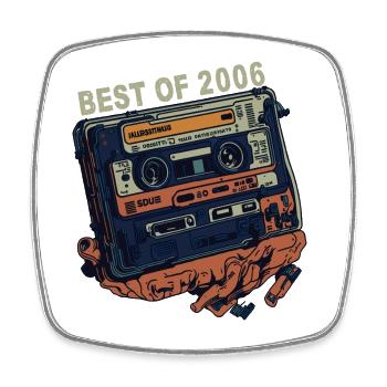 Vintage 2006 2006 Cassette - Vintage since 2006 - Square fridge magnet - white - Front