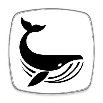 Whale Vector - Square fridge magnet - white - Front