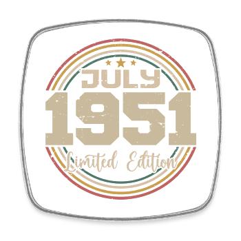1951 Birthday July 1951 Gift July 1951 - Square fridge magnet - white - Front
