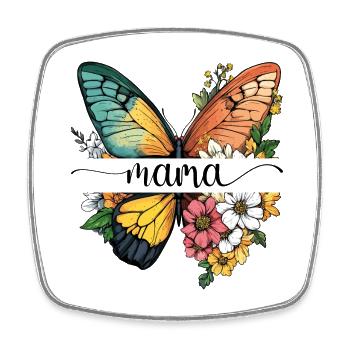 Mom Butterfly Flowers Best Mom Mother's Day - Square fridge magnet - white - Front