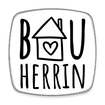 Bauherrin (Farbwechsel / Farbe änderbar) - Viereckiger Kühlschrankmagnet - Weiß - Vorne