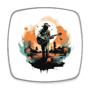 guitarist, guitarist, singer, country music, vintage - Square fridge magnet - white - Front