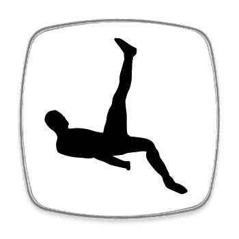 Joueur de football overhead kick Sports Cadeaux - Magnet carré - blanc - Devant