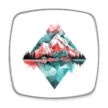 Montagne Montagnes Alpinisme Randonnée Escalade Nature - Magnet carré - blanc - Devant