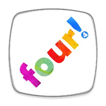 FOUR 4 YEARS 4TH BIRTHDAY - Square fridge magnet - white - Front