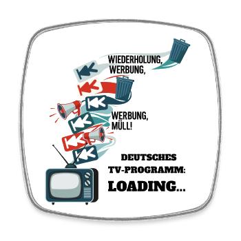 German TV Program: Loading... - Square fridge magnet - white - Front