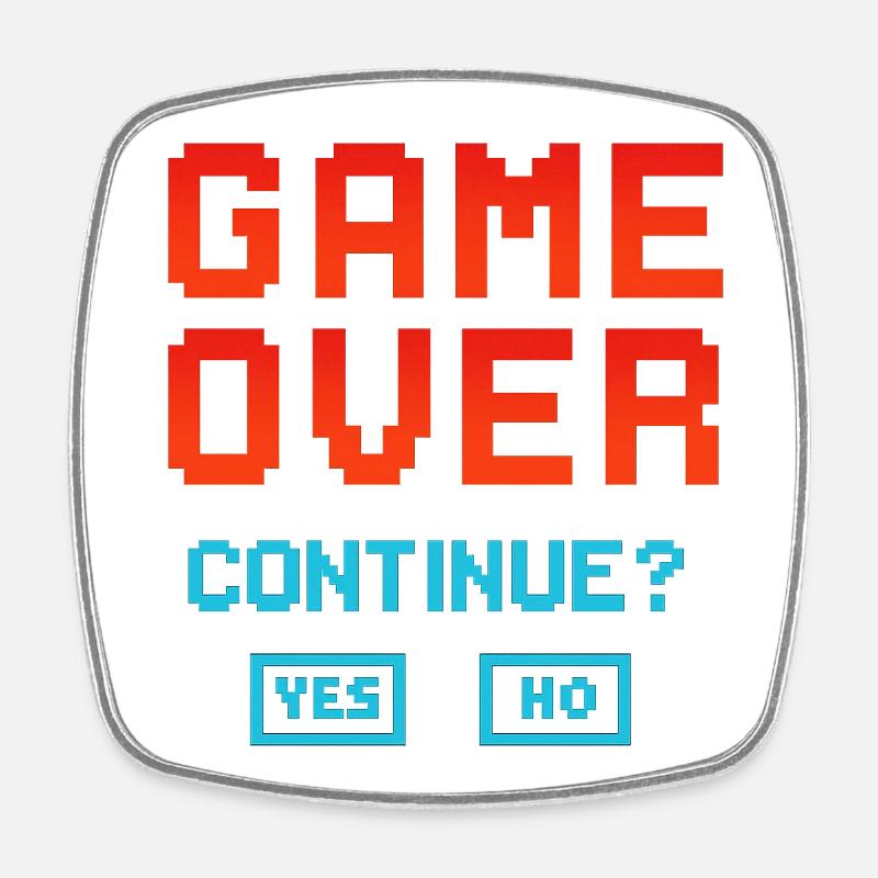 Game Over, Continue? - Square fridge magnet - white