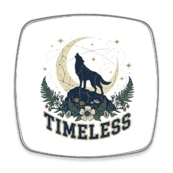 The Wolf - The Call to the Cosmos - Square fridge magnet - white - Front