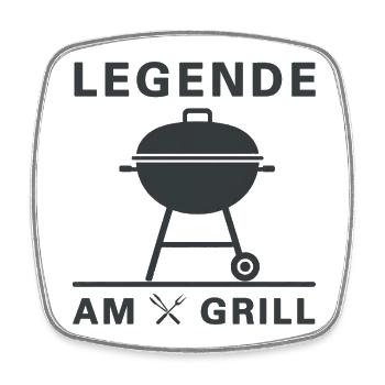 legende_am_grill - Viereckiger Kühlschrankmagnet - Weiß - Vorne