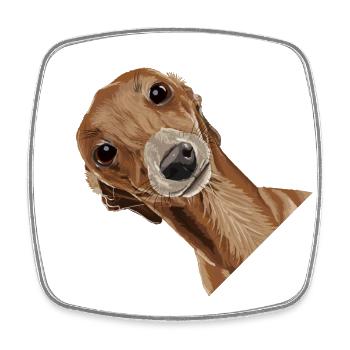 Greyhound - Viereckiger Kühlschrankmagnet - Weiß - Vorne
