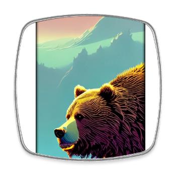 Bär Grizzlybär Braunbär Raubtier Tierwelt Wald 4 - Viereckiger Kühlschrankmagnet - Weiß - Vorne