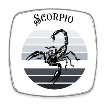 Logo rétro signe astrologique "Scorpion" - Magnet carré - blanc - Devant