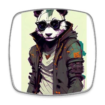 Inkpunk Panda with Sunglasses 2 - Square fridge magnet - white - Front
