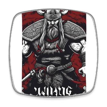 Norse Valor Viking Warrior Scandinavian - Square fridge magnet - white - Front