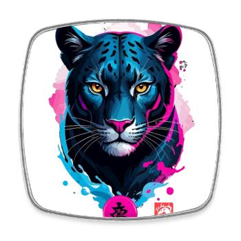 Panther Dream Pink Blue - Square fridge magnet - white - Front