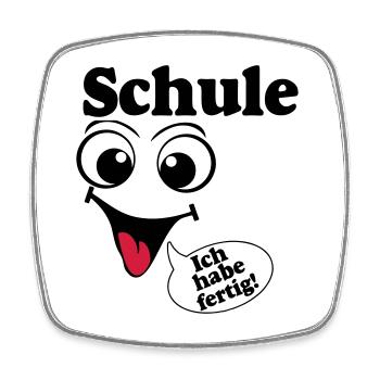 Abschluß , Schule ich habe fertig (25) - Viereckiger Kühlschrankmagnet - Weiß - Vorne