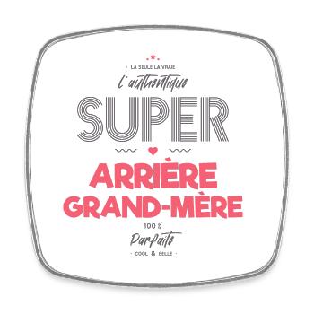 L authentique super arrière grand mère - Magnet carré - blanc - Devant