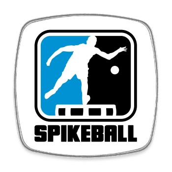 Farben änderbar | Roundnet Spike Ball Spikeball - Viereckiger Kühlschrankmagnet - Weiß - Vorne