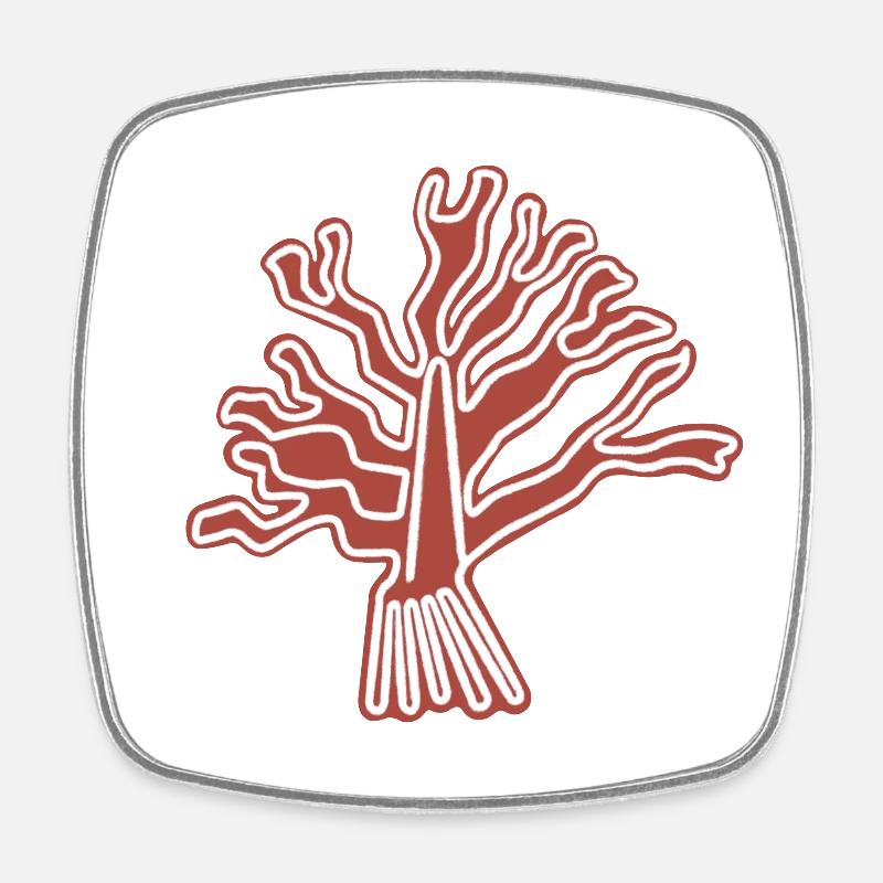 Arbre des lignes de Nazca - Magnet carré - blanc