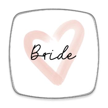 T-shirt nuptial JGA Heart, enterrement de vie de garçon - Magnet carré - blanc - Devant