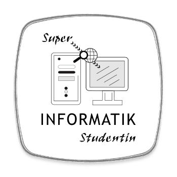 Informatik Studentin - Viereckiger Kühlschrankmagnet - Weiß - Vorne