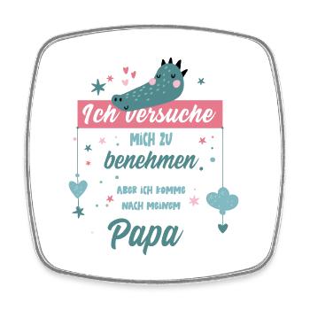 Geschenk zur Geburt Papa Vater werden lustig - Viereckiger Kühlschrankmagnet - Weiß - Vorne
