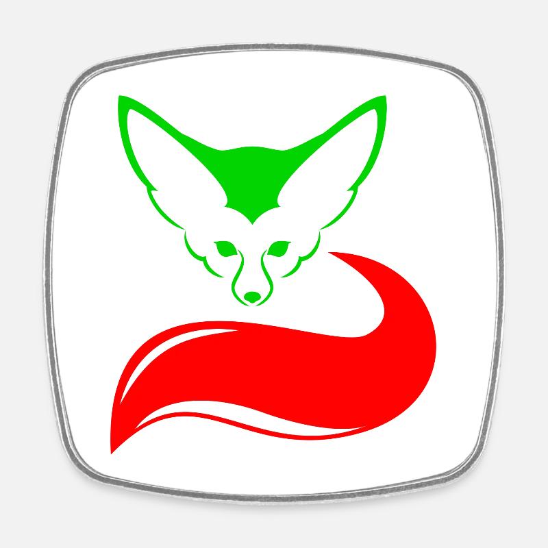 Le Fennec - Magnet carré - blanc