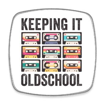 80er 90er Jahre Kassette Mixtape Retro Lustig - Viereckiger Kühlschrankmagnet - Weiß - Vorne