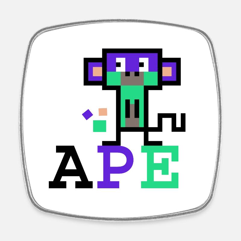 Crypto Ape 2 - Square fridge magnet - white