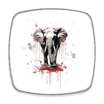 Elefant als schlichts Graffiti - Viereckiger Kühlschrankmagnet - Weiß - Vorne