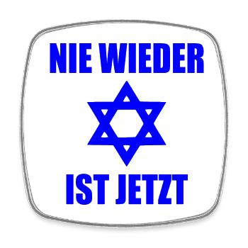 Nie wieder ist jetzt - Viereckiger Kühlschrankmagnet - Weiß - Vorne