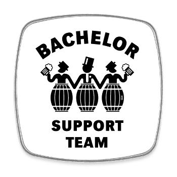 Bachelor Support Team (JGA / Bierfässer / B) - Viereckiger Kühlschrankmagnet - Weiß - Vorne