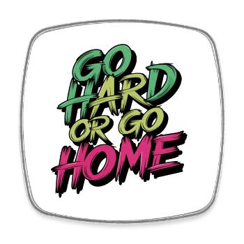 Motivational design Do it - go through with it or leave - Square fridge magnet - white - Front