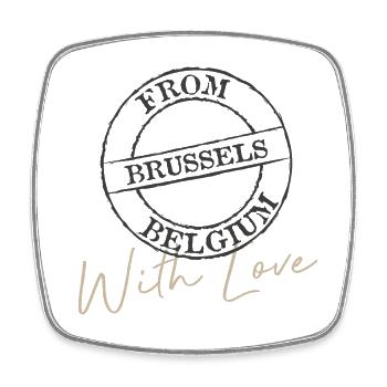Brüssel mit Liebe - Viereckiger Kühlschrankmagnet - Weiß - Vorne