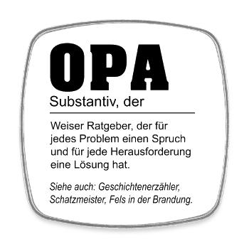 Opa Definition - Viereckiger Kühlschrankmagnet - Weiß - Vorne