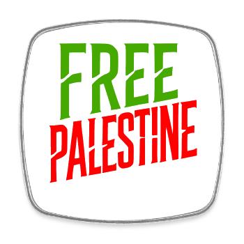 Free palestine - Viereckiger Kühlschrankmagnet - Weiß - Vorne