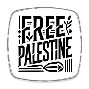 Free palestine - Viereckiger Kühlschrankmagnet - Weiß - Vorne