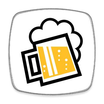 Chope à bière bavaroise (bière / chope à bière / L / \ / 2C) - Magnet carré - blanc - Devant