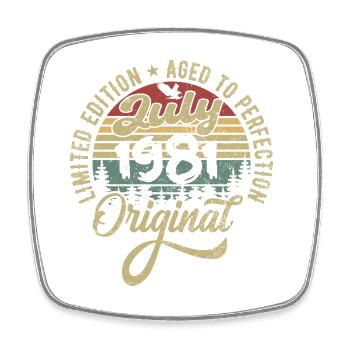 Birthday July 1981 July 1981 July 1981 - Square fridge magnet - white - Front