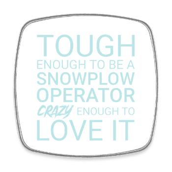 Snowplow Operator Crazy - Square fridge magnet - white - Front