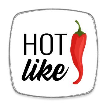 Hot like Chili sexy Girl Boy spicy horny - Square fridge magnet - white - Front