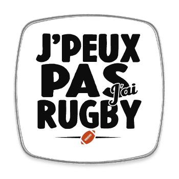 Je Peux Pas J'ai Rugby Cadeau Amoureux De Rugby - Magnet carré - blanc - Devant