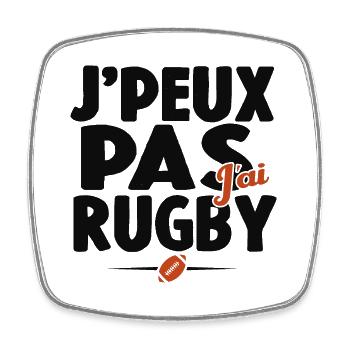 Je Peux Pas J'ai Rugby Cadeau Amoureux De Rugby - Magnet carré - blanc - Devant